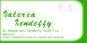 valeria kendeffy business card